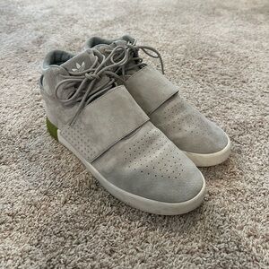 Adidas Tubular Invader Strap Grey Sesame Solar Slime Sneakers BB5040 Size 10.5